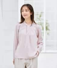 KBBCD02059 a.v.v(アー・ヴェ・ヴェ) 【洗える】ボウタイ風ブラウス ピンク