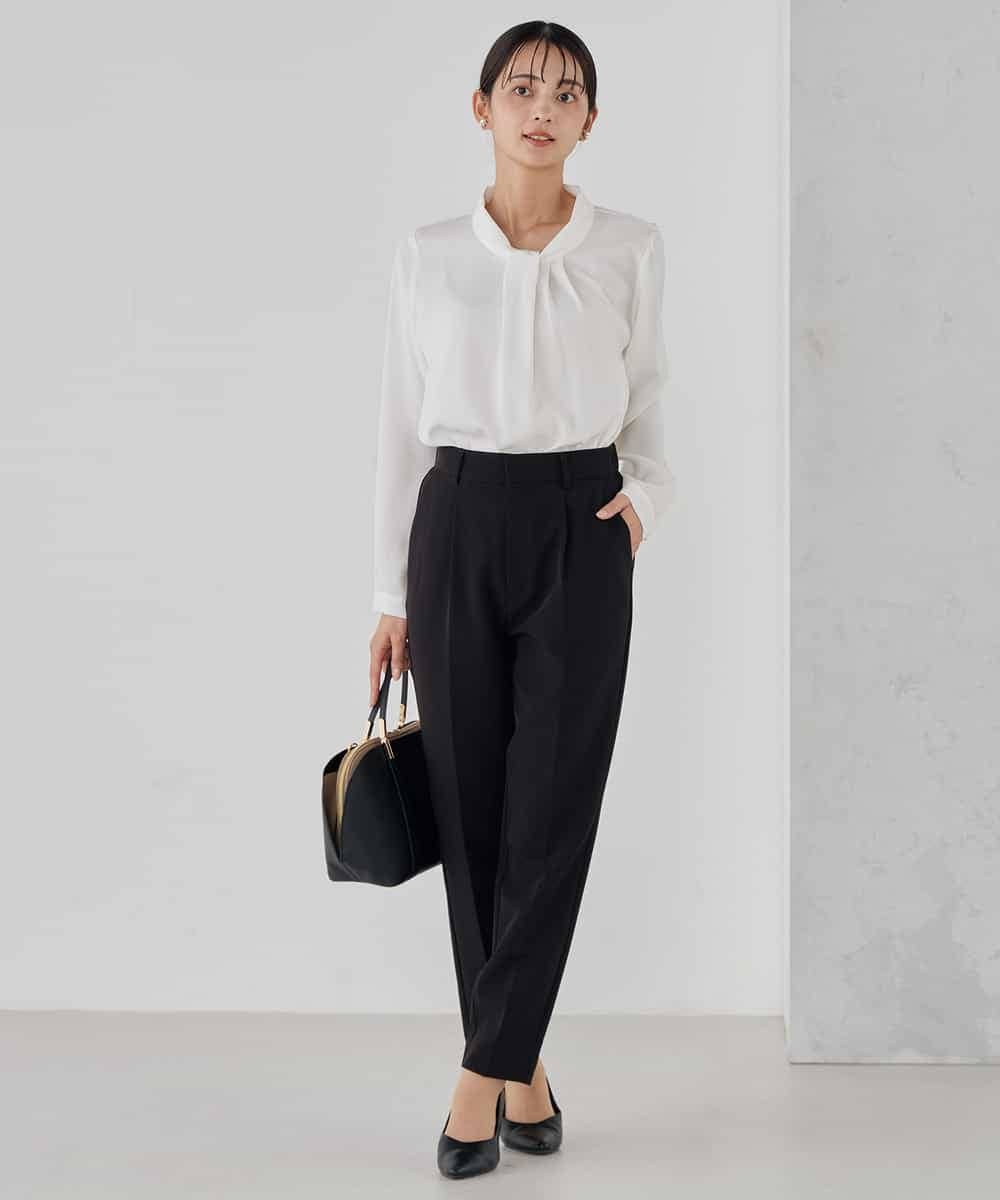 KBBCD02059 a.v.v(アー・ヴェ・ヴェ) 【洗える】ボウタイ風ブラウス ピンク