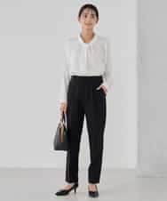 KBBCD02059 a.v.v(アー・ヴェ・ヴェ) 【洗える】ボウタイ風ブラウス ピンク