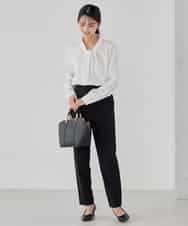 KBBCD02059 a.v.v(アー・ヴェ・ヴェ) 【洗える】ボウタイ風ブラウス ピンク