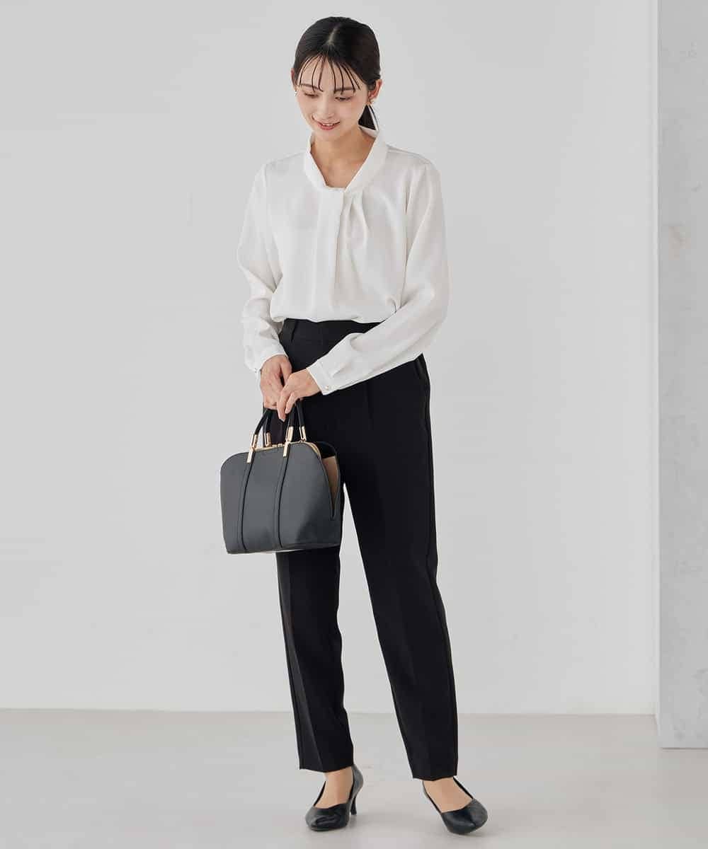 KBBCD02059 a.v.v(アー・ヴェ・ヴェ) 【洗える】ボウタイ風ブラウス ピンク