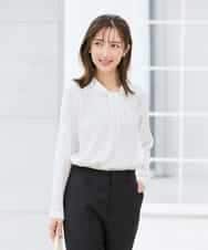 KBBCD02059 a.v.v(アー・ヴェ・ヴェ) 【洗える】ボウタイ風ブラウス ピンク