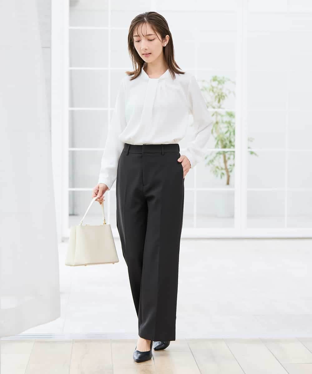 KBBCD02059 a.v.v(アー・ヴェ・ヴェ) 【洗える】ボウタイ風ブラウス ピンク