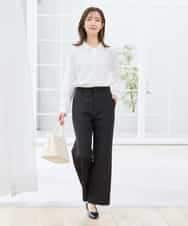 KBBCD02059 a.v.v(アー・ヴェ・ヴェ) 【洗える】ボウタイ風ブラウス ピンク