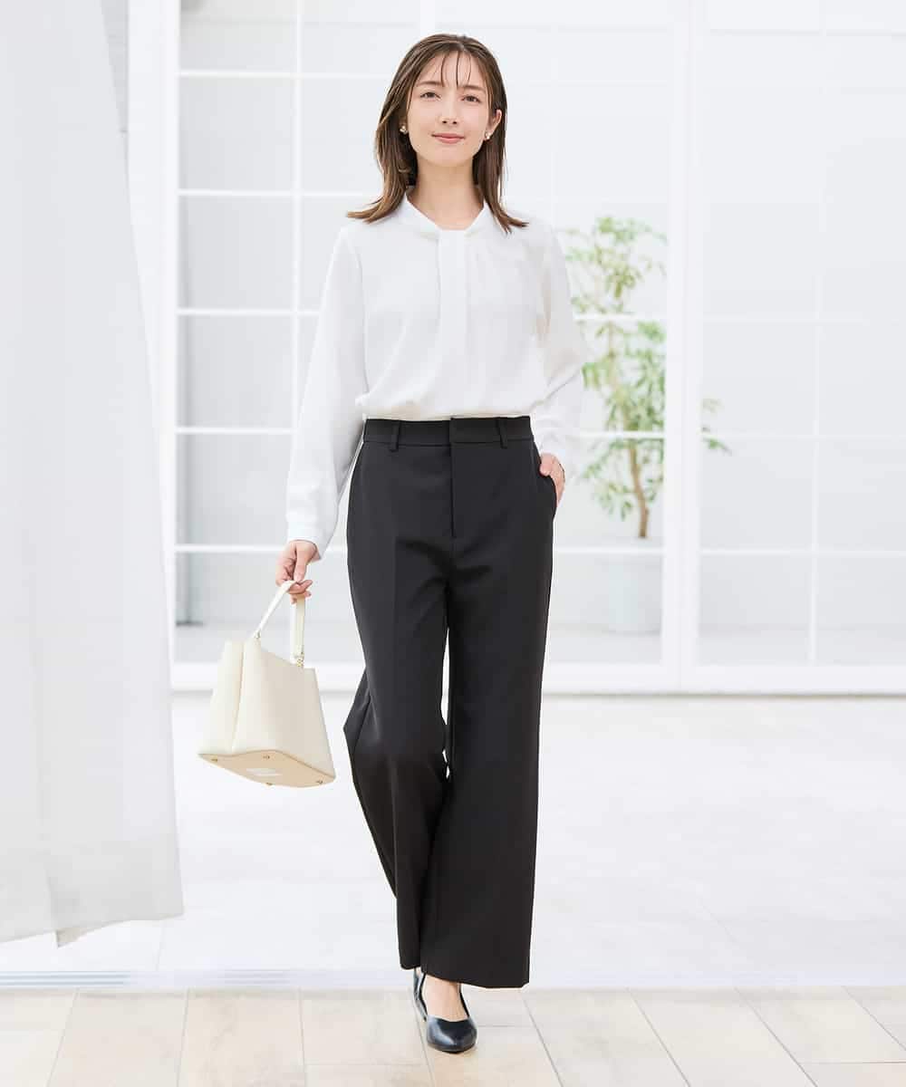 KBBCD02059 a.v.v(アー・ヴェ・ヴェ) 【洗える】ボウタイ風ブラウス ピンク