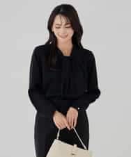 KBBCD02059 a.v.v(アー・ヴェ・ヴェ) 【洗える】ボウタイ風ブラウス ピンク