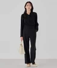 KBBCD02059 a.v.v(アー・ヴェ・ヴェ) 【洗える】ボウタイ風ブラウス ピンク