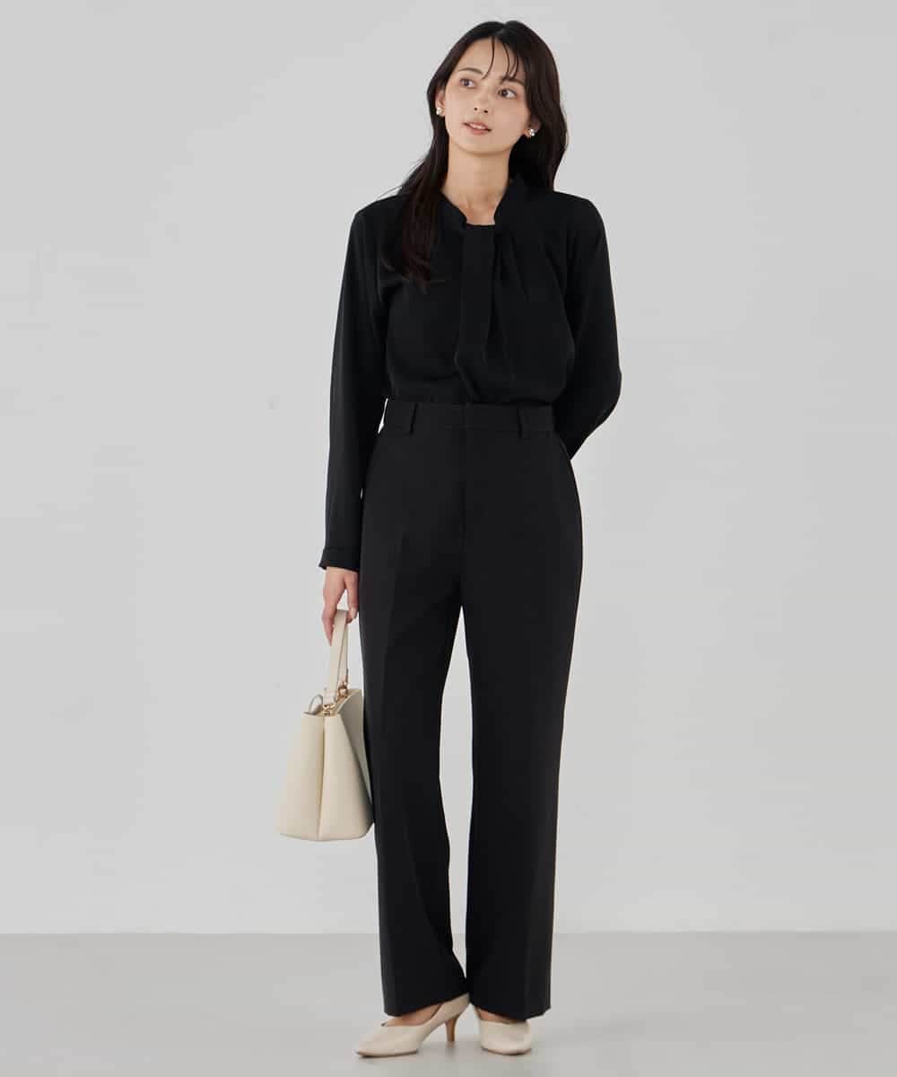 KBBCD02059 a.v.v(アー・ヴェ・ヴェ) 【洗える】ボウタイ風ブラウス ピンク