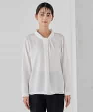 KBBCD02059 a.v.v(アー・ヴェ・ヴェ) 【洗える】ボウタイ風ブラウス ピンク