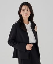 KBBCD03059 a.v.v(アー・ヴェ・ヴェ) 【洗える】タックネックブラウス ライトブルー