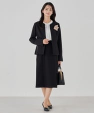 KBBCD03059 a.v.v(アー・ヴェ・ヴェ) 【洗える】タックネックブラウス ライトブルー