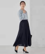 KBBCD03059 a.v.v(アー・ヴェ・ヴェ) 【洗える】タックネックブラウス ライトブルー