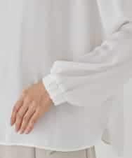 KBBCD03059 a.v.v(アー・ヴェ・ヴェ) 【洗える】タックネックブラウス ライトブルー