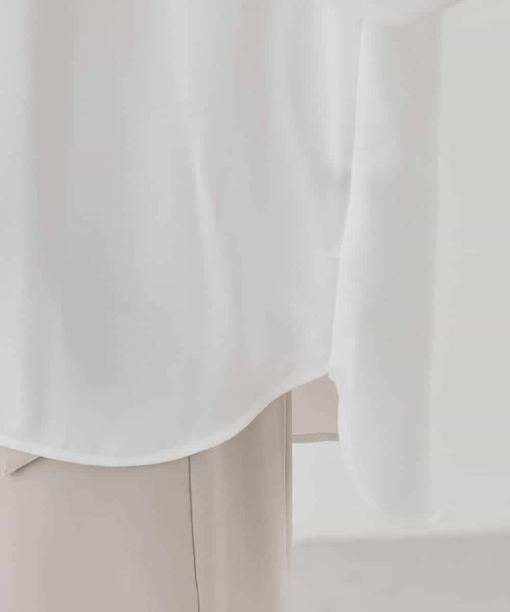 KBBCD03059 a.v.v(アー・ヴェ・ヴェ) 【洗える】タックネックブラウス ライトブルー