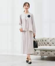 KBBCD05059 a.v.v(アー・ヴェ・ヴェ) サテンバックフレアブラウス【洗える/速乾/毛玉になりにくい/イージーケア】 ブラック