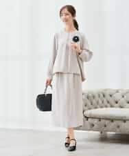 KBBCD05059 a.v.v(アー・ヴェ・ヴェ) サテンバックフレアブラウス【洗える/速乾/毛玉になりにくい/イージーケア】 ブラック