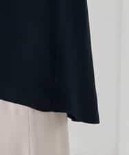 KBBCD05059 a.v.v(アー・ヴェ・ヴェ) サテンバックフレアブラウス【洗える/速乾/毛玉になりにくい/イージーケア】 ブラック