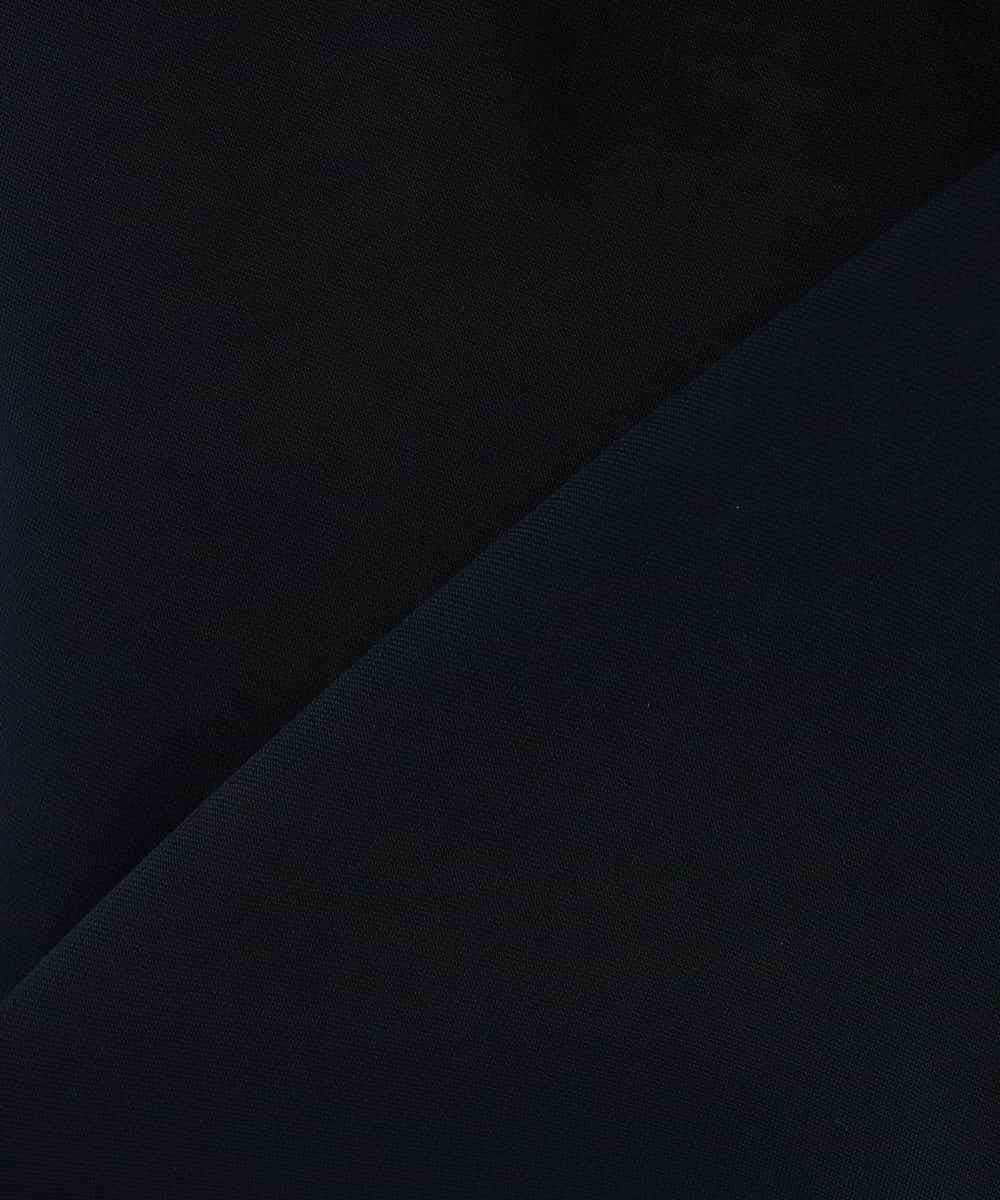 KBBCD06059 a.v.v(アー・ヴェ・ヴェ) 2WAYサテン襟付きペプラムブラウス【洗える/速乾/毛玉になりにくい/イージーケア】 ネイビー