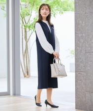 KBBCD07059 a.v.v(アー・ヴェ・ヴェ) 【洗える】2WAY袖プリーツボウタイブラウス ライトブルー