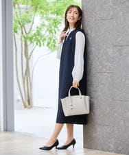 KBBCD07059 a.v.v(アー・ヴェ・ヴェ) 【洗える】2WAY袖プリーツボウタイブラウス ライトブルー