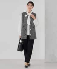 KBBCD07059 a.v.v(アー・ヴェ・ヴェ) 【洗える】2WAY袖プリーツボウタイブラウス ライトブルー