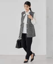 KBBCD07059 a.v.v(アー・ヴェ・ヴェ) 【洗える】2WAY袖プリーツボウタイブラウス ライトブルー