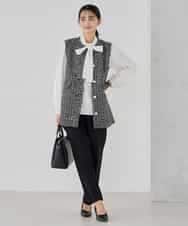 KBBCD07059 a.v.v(アー・ヴェ・ヴェ) 【洗える】2WAY袖プリーツボウタイブラウス ライトブルー