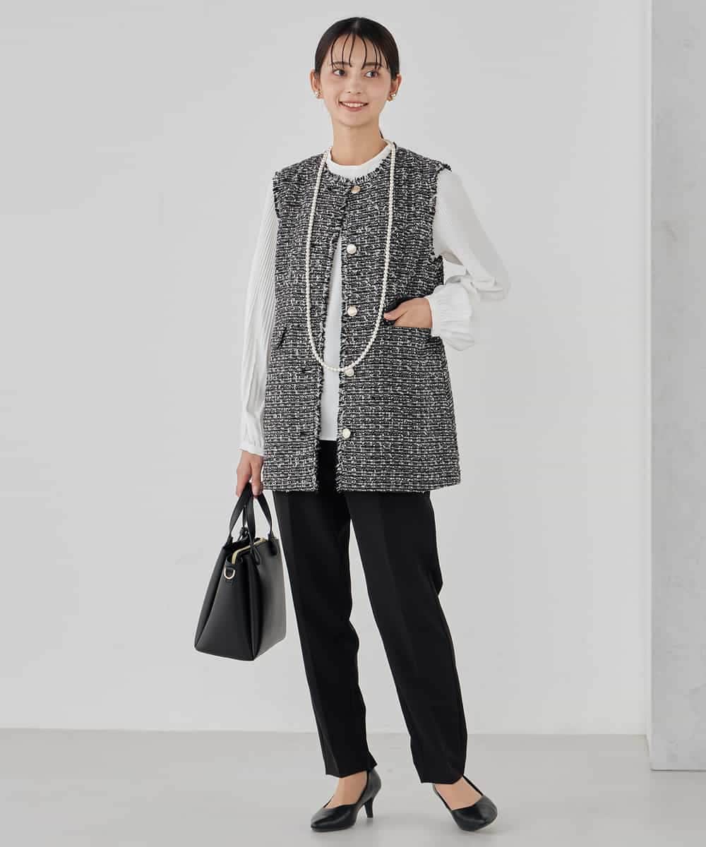 KBBCD07059 a.v.v(アー・ヴェ・ヴェ) 【洗える】2WAY袖プリーツボウタイブラウス ライトブルー