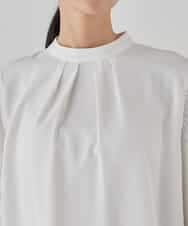 KBBCD07059 a.v.v(アー・ヴェ・ヴェ) 【洗える】2WAY袖プリーツボウタイブラウス ライトブルー