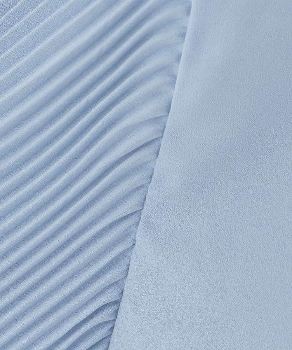 KBBCD07059 a.v.v(アー・ヴェ・ヴェ) 【洗える】2WAY袖プリーツボウタイブラウス ライトブルー