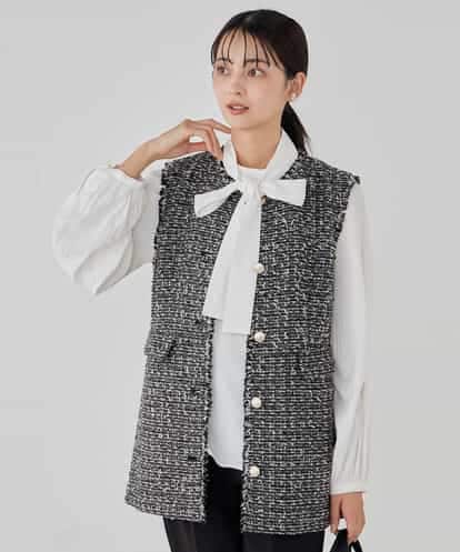 KBBCD07059 a.v.v 【洗える】2WAY袖プリーツボウタイブラウス