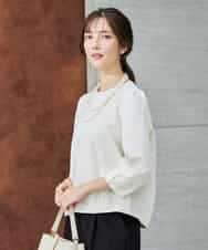 KBBCD08059 a.v.v(アー・ヴェ・ヴェ) ジャガードコクーンブラウス アイボリー