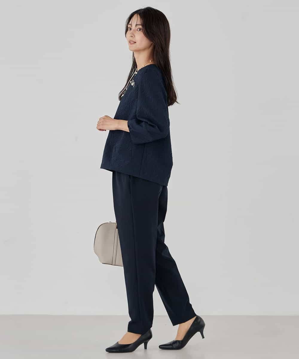 KBBCD08059 a.v.v(アー・ヴェ・ヴェ) ジャガードコクーンブラウス アイボリー