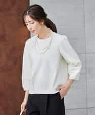 KBBCD08059 a.v.v(アー・ヴェ・ヴェ) ジャガードコクーンブラウス アイボリー