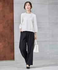 KBBCD08059 a.v.v(アー・ヴェ・ヴェ) ジャガードコクーンブラウス アイボリー