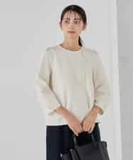 KBBCD08059 a.v.v(アー・ヴェ・ヴェ) ジャガードコクーンブラウス アイボリー