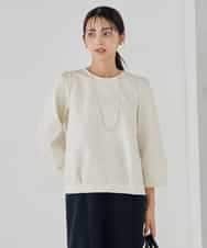 KBBCD08059 a.v.v(アー・ヴェ・ヴェ) ジャガードコクーンブラウス アイボリー