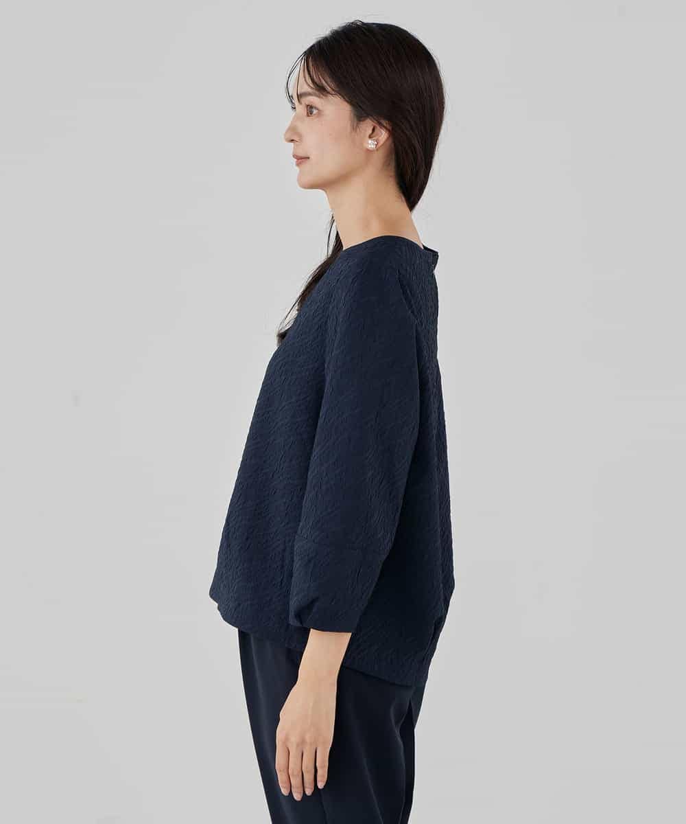 KBBCD08059 a.v.v(アー・ヴェ・ヴェ) ジャガードコクーンブラウス アイボリー