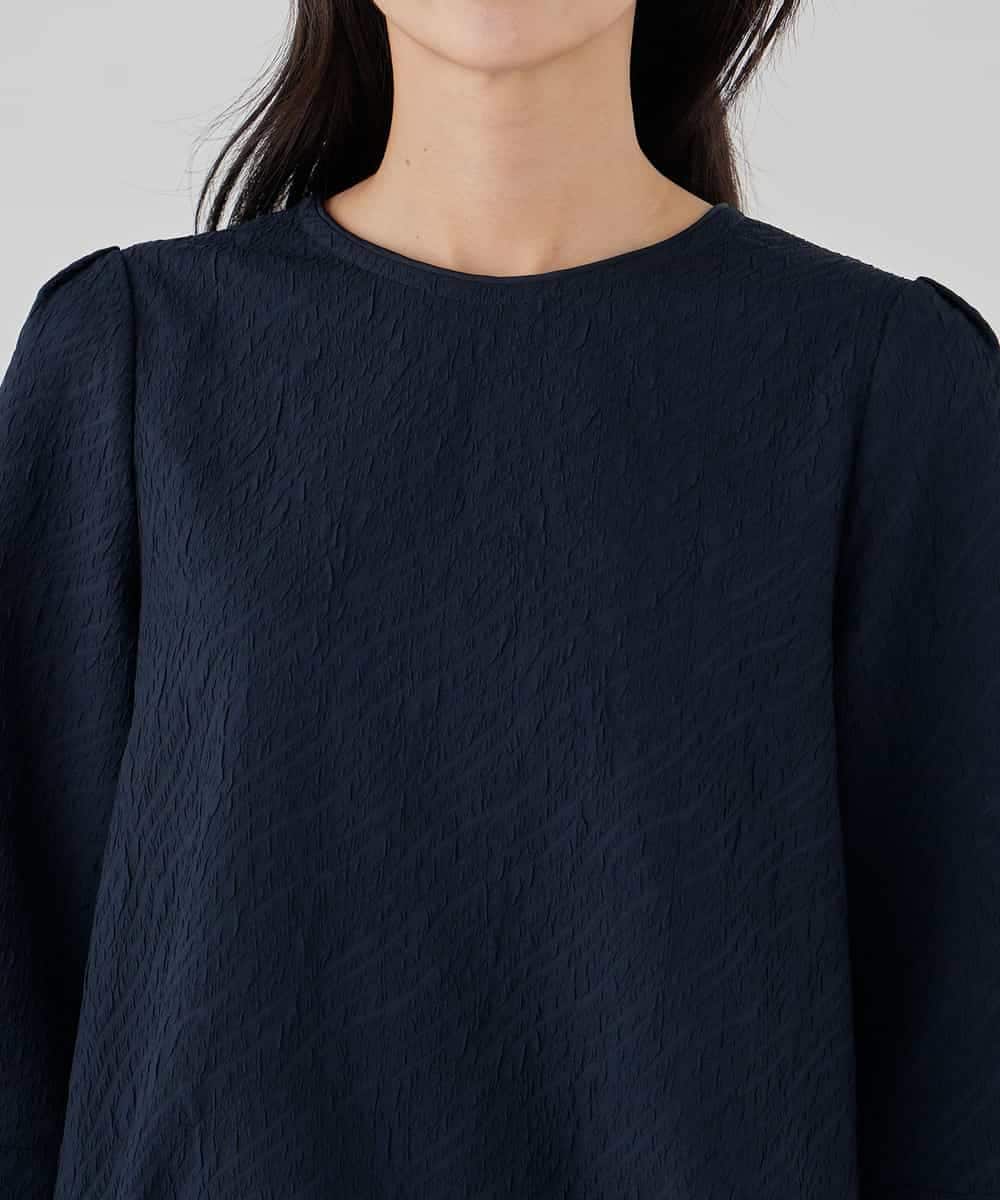 KBBCD08059 a.v.v(アー・ヴェ・ヴェ) ジャガードコクーンブラウス アイボリー