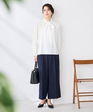 KBBCD14059 a.v.v(アー・ヴェ・ヴェ) 【洗える】2WAY袖プリーツボウタイブラウス ホワイト