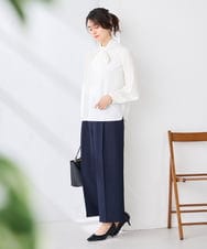 KBBCD14059 a.v.v(アー・ヴェ・ヴェ) 【洗える】2WAY袖プリーツボウタイブラウス ホワイト