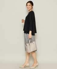 KBBCP04049 a.v.v(アー・ヴェ・ヴェ) 【2WAY/洗える/セットアップ対応】シフォンレイヤードバックタックブラウス ネイビー