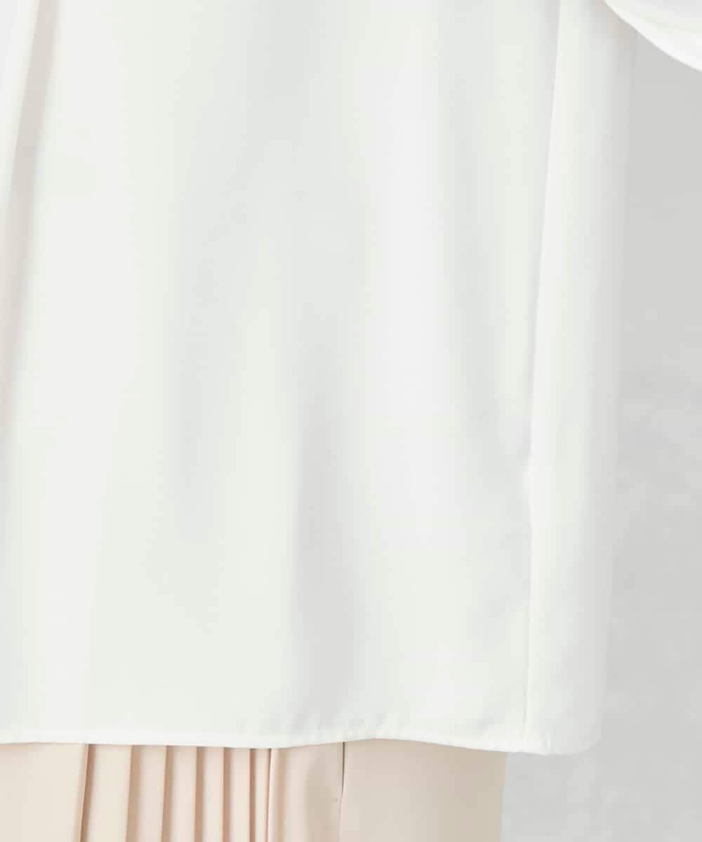 KBBFE09059 a.v.v(アー・ヴェ・ヴェ) 幾何柄ボウタイ風ブラウス ライトブルー