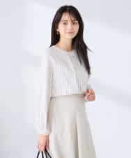 KBBFE10059 a.v.v(アー・ヴェ・ヴェ) 【洗える/ストレッチ】バーチャームボウタイブラウス ピンク