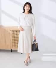 KBBFE10059 a.v.v(アー・ヴェ・ヴェ) 【洗える/ストレッチ】バーチャームボウタイブラウス ピンク