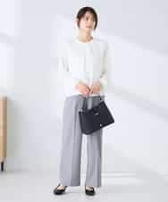 KBBFE10059 a.v.v(アー・ヴェ・ヴェ) 【洗える/ストレッチ】バーチャームボウタイブラウス ピンク