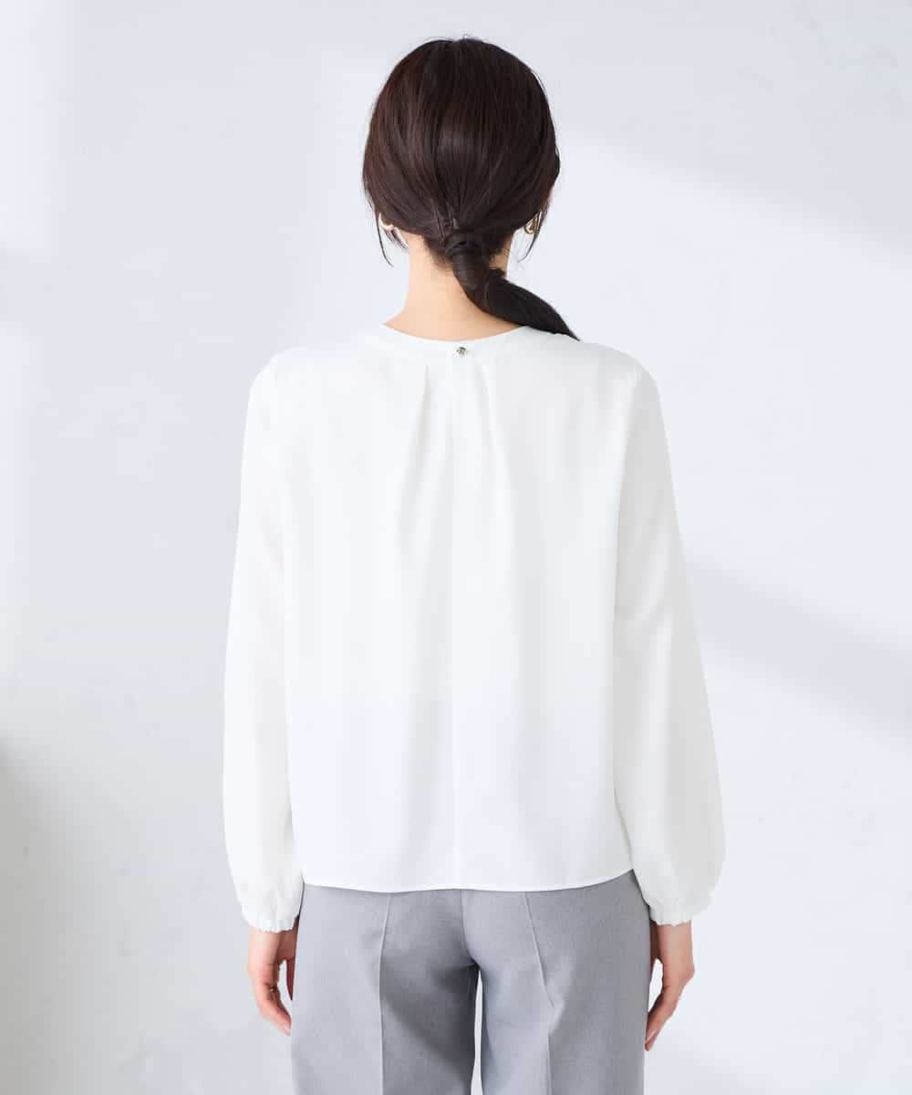 KBBFE10059 a.v.v(アー・ヴェ・ヴェ) 【洗える/ストレッチ】バーチャームボウタイブラウス ピンク