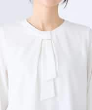 KBBFE10059 a.v.v(アー・ヴェ・ヴェ) 【洗える/ストレッチ】バーチャームボウタイブラウス ピンク