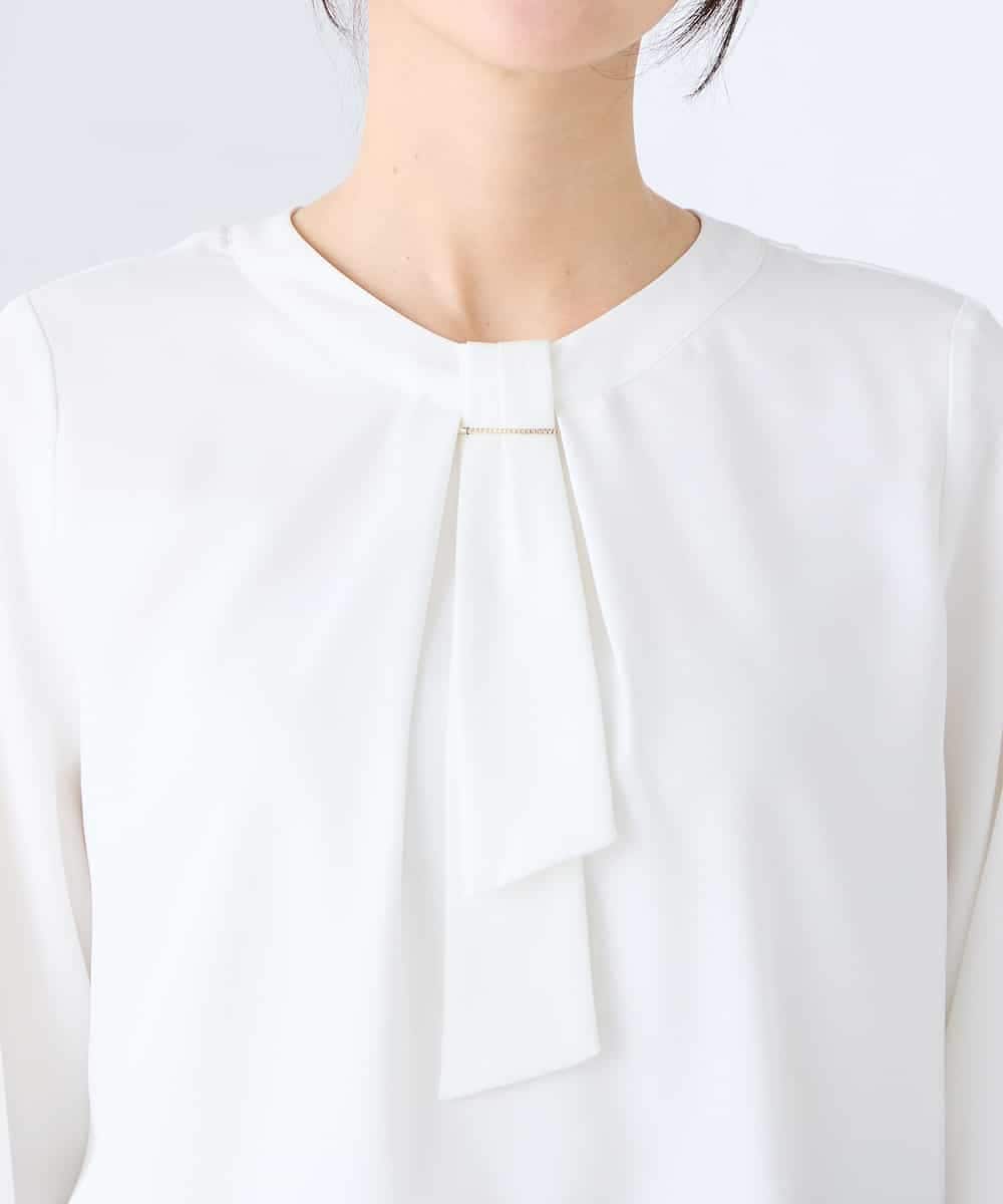 KBBFE10059 a.v.v(アー・ヴェ・ヴェ) 【洗える/ストレッチ】バーチャームボウタイブラウス ピンク