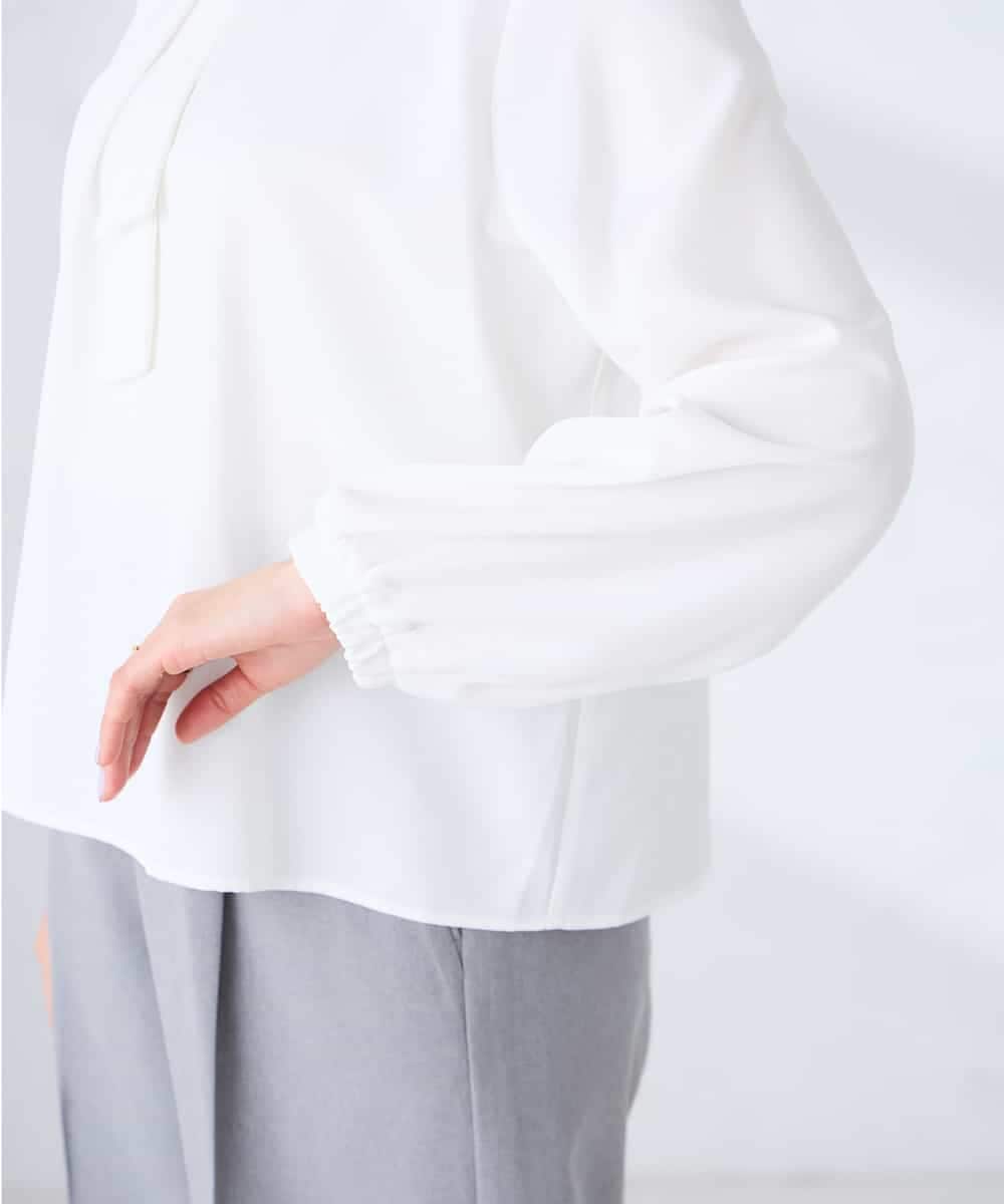 KBBFE10059 a.v.v(アー・ヴェ・ヴェ) 【洗える/ストレッチ】バーチャームボウタイブラウス ピンク